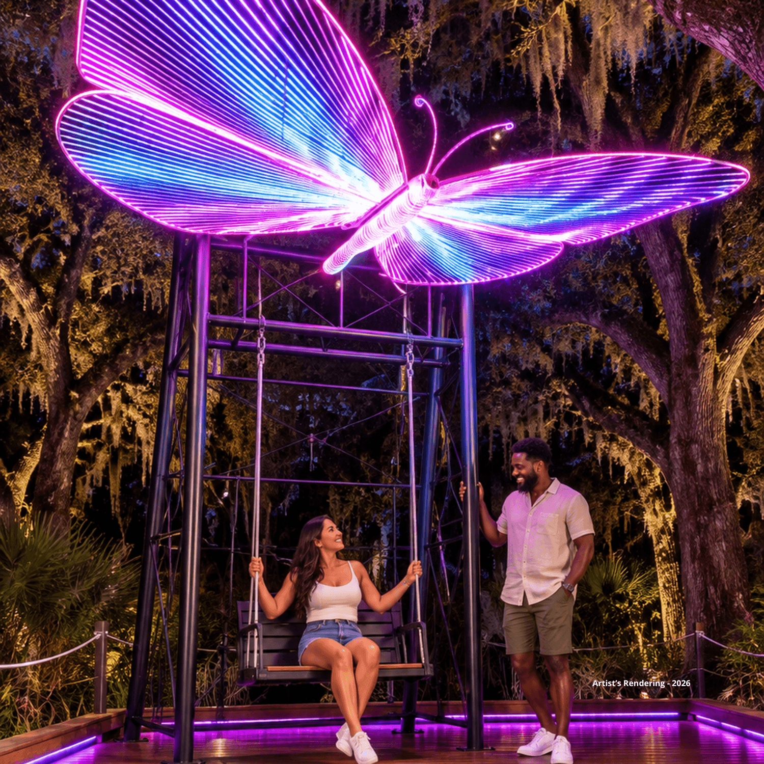 Butterfly Swing Set Square – Light scene – v1
