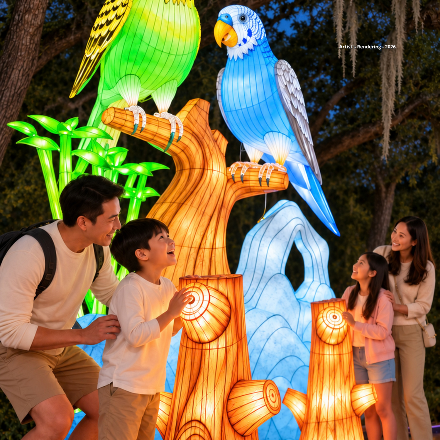 Lantern Parrot Square – Light scene – v1